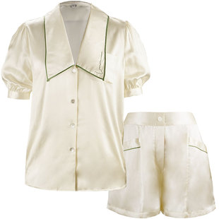 Not Just Pajama 仲夏积云系列22姆米真丝睡衣女短款家居服套装