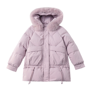 妈妈冬装中长款羽绒服2025新款中年女鸭绒保暖棉袄中老年加厚棉服