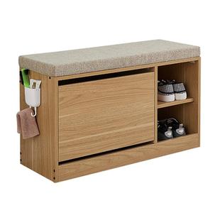 门口实木换鞋凳可坐免安装玄关家用入户门长条翻斗矮鞋柜坐凳一体