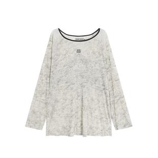 Bobbybecky美式复古扎染长袖T恤女宽松休闲百搭上衣