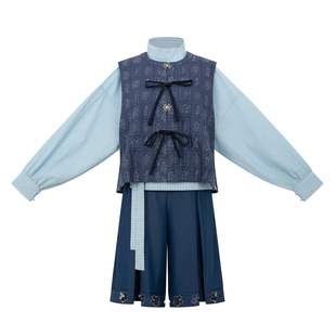 醒春集【探险家】明制晋制汉服元素圆领比甲曲领襦牛仔蓝日常休闲