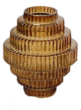 竖条玻璃齿轮装饰品ins玻璃花瓶