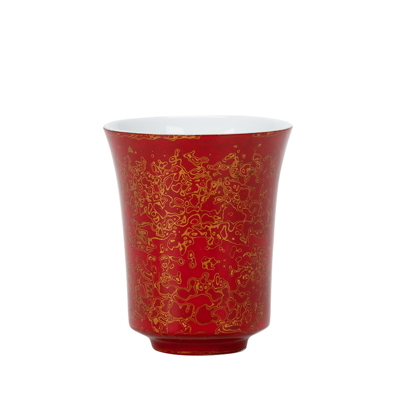 南亭晚风大漆茶具套装主人杯茶杯漆器闻香杯手工陶瓷高端复古客杯