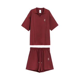 Turn Signal潮牌翻领T恤短裤两件套女2025新款休闲运动套装女夏季