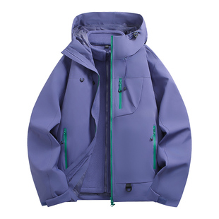 Wassup Wolf秋冬2025新款三合一冲锋夹克男女户外登山服紫色外套
