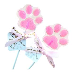 高颜值可爱猫爪棒棒糖网红健康无蔗糖定制糖果送朋友儿童零食礼物