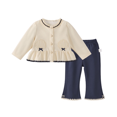 [7a抑菌]女童外套套装春儿童法式开衫两件套宝宝洋气春装衣服女孩