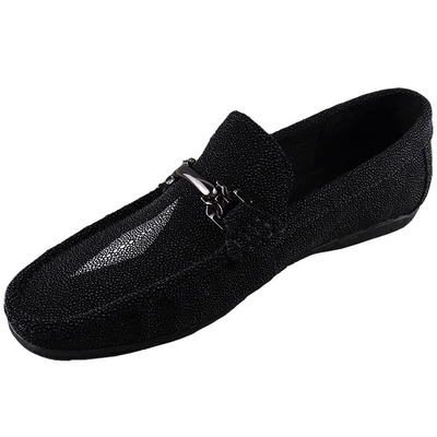 珍珠鱼鳞春秋季时尚软底男士皮鞋