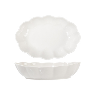 北欧简约小清新12英寸花边沙拉水果盘碗碟陶瓷餐具果盘高颜值鱼盘