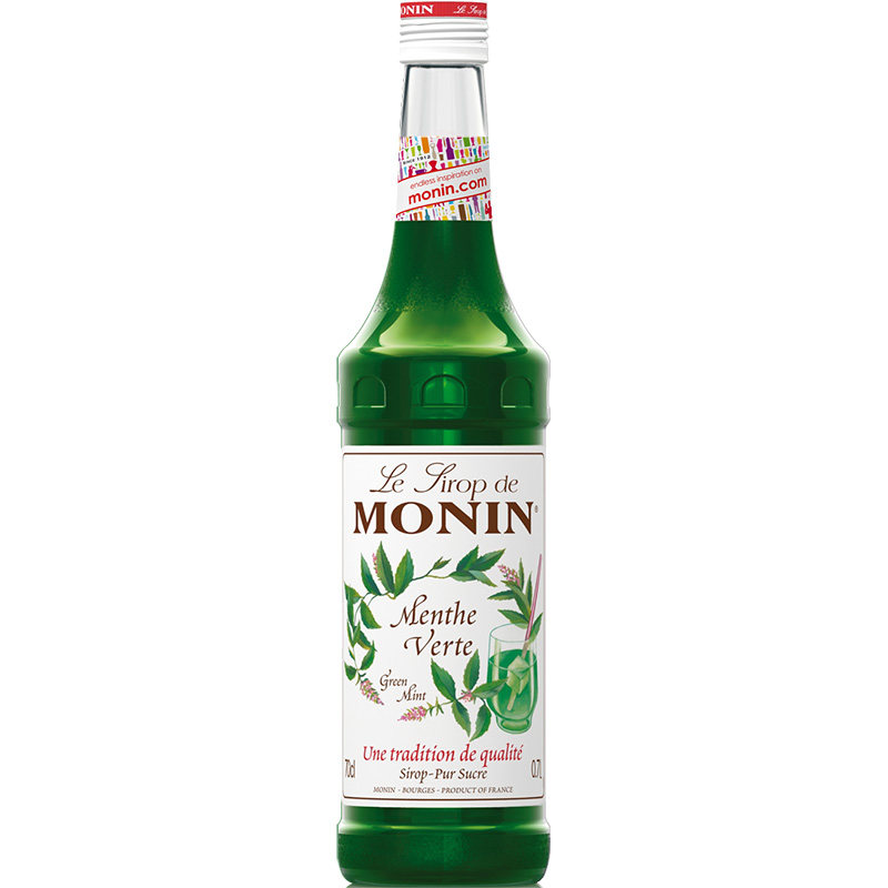 莫林MONIN绿薄荷风味糖浆玻璃瓶装700ml咖啡调酒鸡尾酒果汁饮料