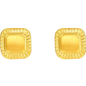 周六福黄金哑光拉丝耳钉女足金计价耳饰曳光系列送女友七夕礼物