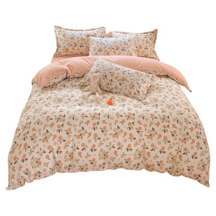 四季四件套全棉纯棉新款加厚被套床单学生宿舍三件套简约亲肤床品