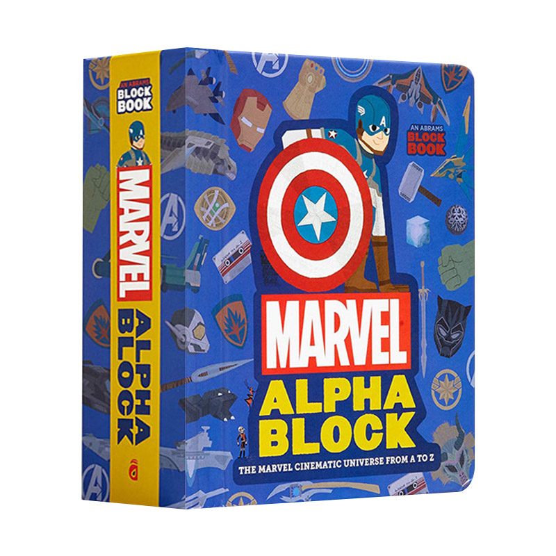 英文原版绘本 Marvel Alphablock 漫威英雄字母立体书 漫威电影宇宙从A到Z 儿童趣味识字纸板书 英文版 进口英语原版书籍