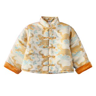新中式虎年拜年服男童棉服冬季儿童唐装夹棉上衣宝宝过年汉服棉袄