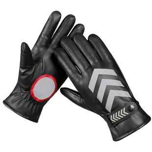 男士冬季皮手套站岗执勤交通指挥安保巡逻加厚加绒保暖防风水反光