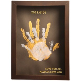 七夕情侣手印相框diy 手工自制纪念品油画手掌印泥挂画情人节礼物