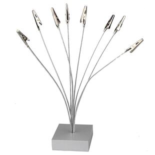 大八头便签夹立式照片夹多用途留言夹树形标签夹银色名片夹便条夹