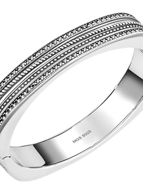 MGS/曼古银心引力手镯S925纯银时尚轻奢复古小众设计生日礼物手饰