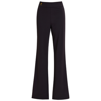 诗意花朵成人黑色练功裤