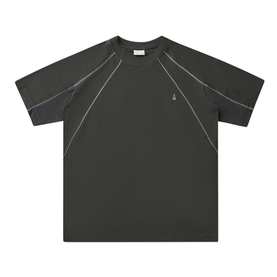 roaringwild拼接明线圆领短袖