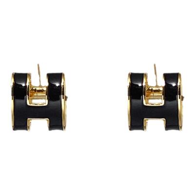 H字母耳钉女2025新款高级感耳环