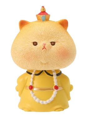 创意卡通喵喵万岁摆件萌宠猫咪车用车载摆件网红可爱桌面摆件装饰