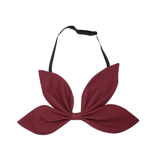 樱花家族 酒红色纯色金鱼草结大领结 jk水手服制服日系延长带小物