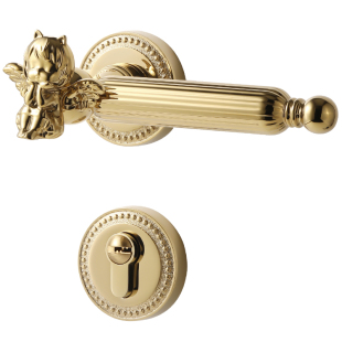 烁盾金色天使法式室内卧室门锁分体锁磁吸房门锁静音木门锁门把手