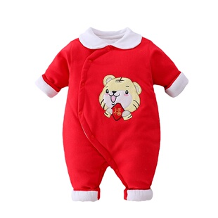 虎宝宝新生婴儿儿衣服秋冬连体衣薄棉小老虎满月服冬季加棉保暖10