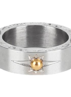 日本民族风手工镶嵌金珠图腾尾戒