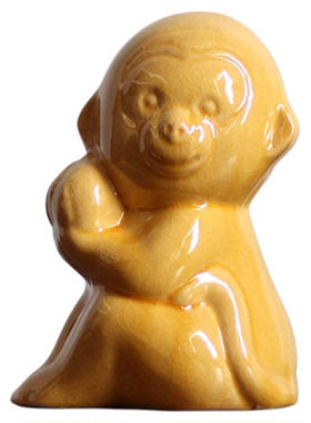 唐三彩陶瓷生肖抱桃猴吉祥物生日礼品家居装饰品工艺品创意礼物