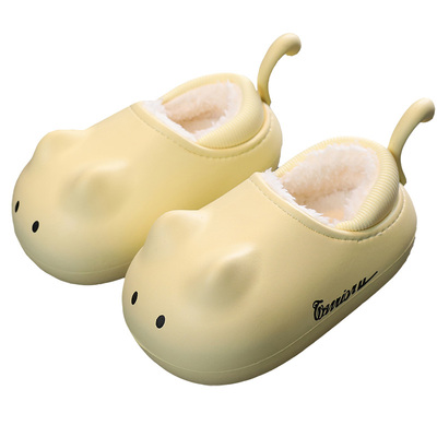 回力猫咪儿童棉拖鞋冬季宝宝男童家居防水保暖秋冬女童毛拖鞋包跟