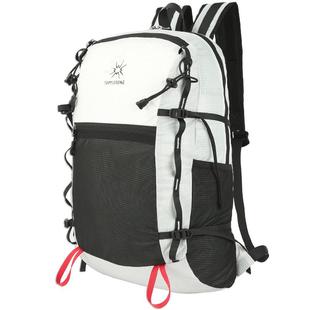 杉木山装可折叠双肩背包女大容量户外包男胸扣防水外挂山系27升新