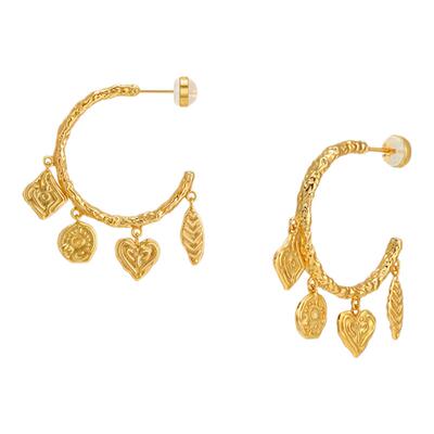 Oups莫阿娜之舞金色耳环原创小众