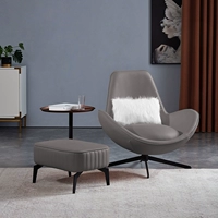 Полный кожаный диван-кресло + подставка для ног + журнальный столик