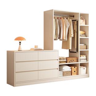 实木斗柜挂衣架一体家用靠墙储物柜可定制卧室衣帽架床尾柜收纳柜