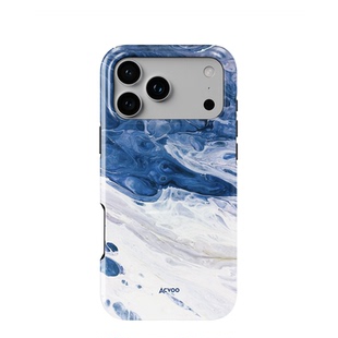 Acvoo艺术蓝白颜料抽象iPhone17Promax适用于16双层15全包手机壳14防摔壳13环保12不褪色可水洗