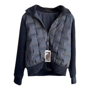 AMR UU◆保暖轻便轻羽摇粒绒拼接羽绒服短款厚外套女上衣秋冬新