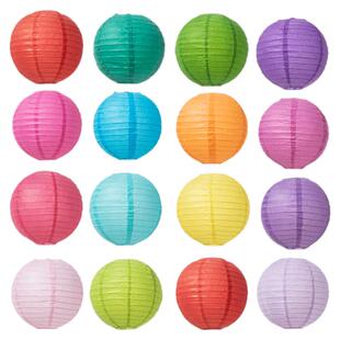 春节灯笼折叠手工diy花灯传统节日挂饰灯罩彩色纸灯笼婚礼道具
