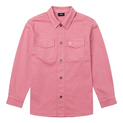 MLB情侣小标翻领牛仔衬衫外套