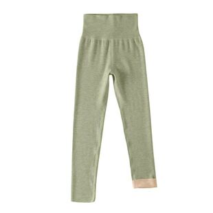 雅鹿秋裤女士德绒发热羊绒蚕丝高腰打底内穿冬季女款无痕保暖线裤