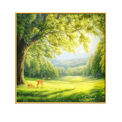 森林风景画玄关走道装饰画