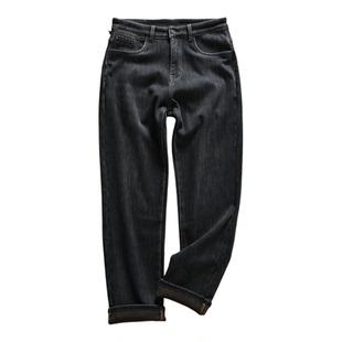 【公司单~合体立裁+弹力无拘束】秋冬男士时尚百搭加绒直筒牛仔裤