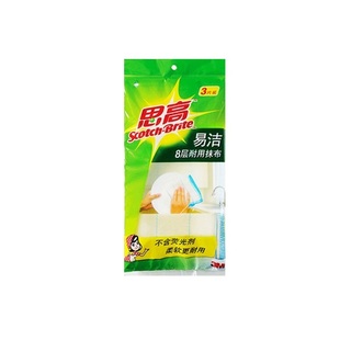 3M思高厨房抹布8层吸水加厚清洁布不易掉毛洗碗抹布洗碗巾擦桌布