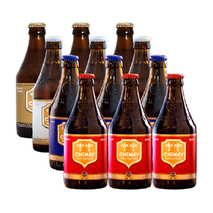 【进口】比利时智美红蓝白金帽修道院精酿啤酒混合装