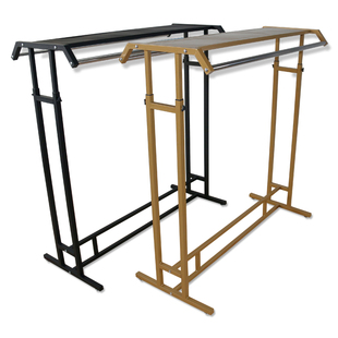 服装店双杠展示架高低可调中岛架女装店双排展示架童装挂衣架落地