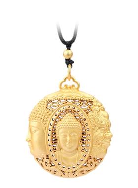 金店同款复古法镀金新中式民族风一念之间佛魔手工编织绳挂坠项链