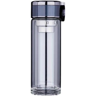 水中神双层玻璃杯智能温显男泡茶杯防爆透明手提车载商务水杯防烫