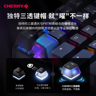 CHERRY樱桃Xaga曜石无线机械键盘 三模RGB电竞游戏办公87键银茶轴