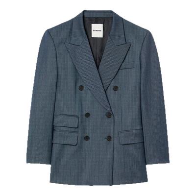 SANDRO女装法式细条纹西装外套
